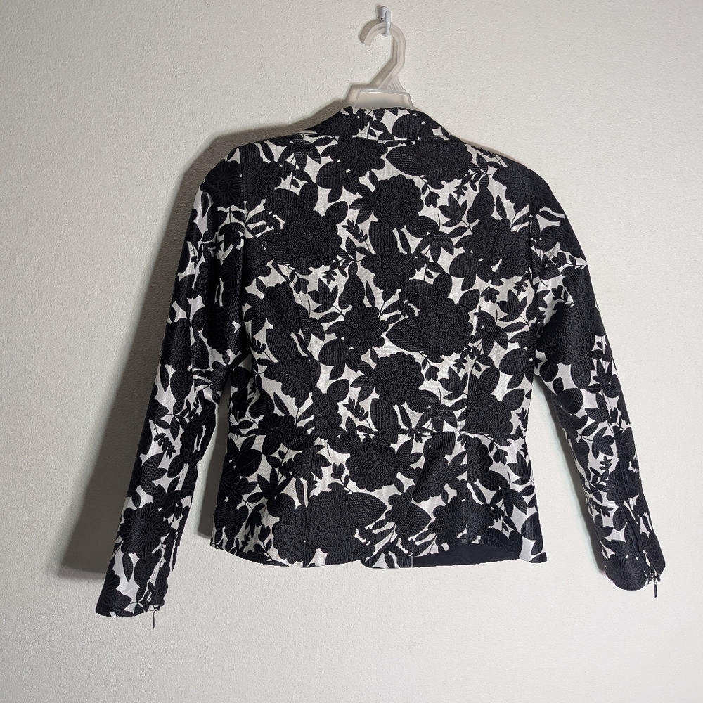 White House Black Market Womens Jacket Floral Brocade Zip Classic Quiet Luxury 6 - Picture 11 of 16